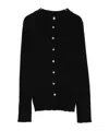 Baserange Button-front Ribbed Cardigan In Black