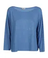 Baserange Long-sleeved Knitted T-shirt In Blue