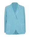 Baserange Base Cotton And Linen Blend Jacket In Blue