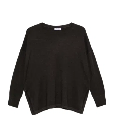 Baserange Long-sleeve Knit Top In Brown
