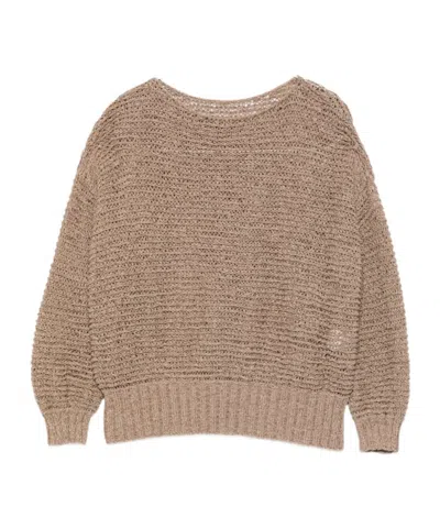 Baserange Long-sleeved Knitwear In Brown