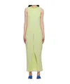 Baserange Loulou Ribbed-knit Maxi Dress In Green