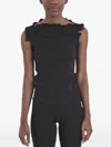 Baserange Lud Ruffled-trim Top In Black