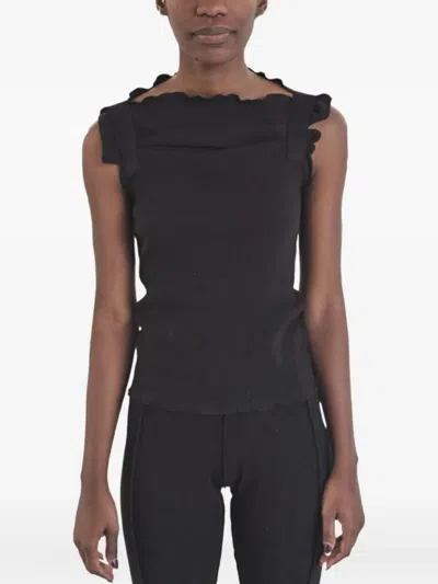 BASERANGE LUD RUFFLED-TRIM TOP