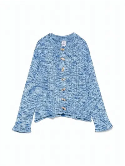 Baserange Marled Blue Knitted Cardigan