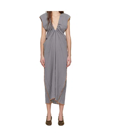 Baserange Max Maxi Dress In Bayon Grey/yellow