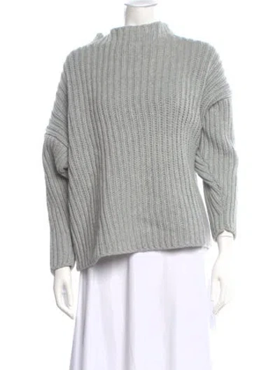 Pre-owned Baserange Merino Wool Mock Neck Sweater In Gray