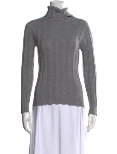 Pre-owned Baserange Merino Wool Turtleneck Sweater In Gray