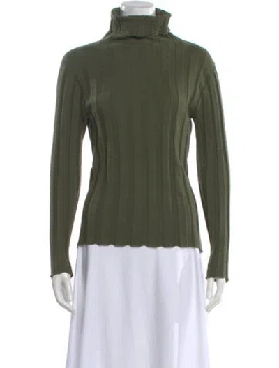 Pre-owned Baserange Merino Wool Turtleneck Sweater In Green