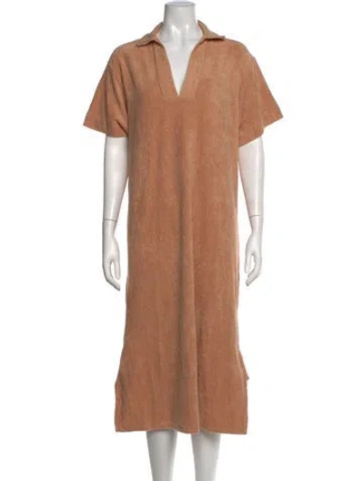 Pre-owned Baserange Midi Length Dress In Brown