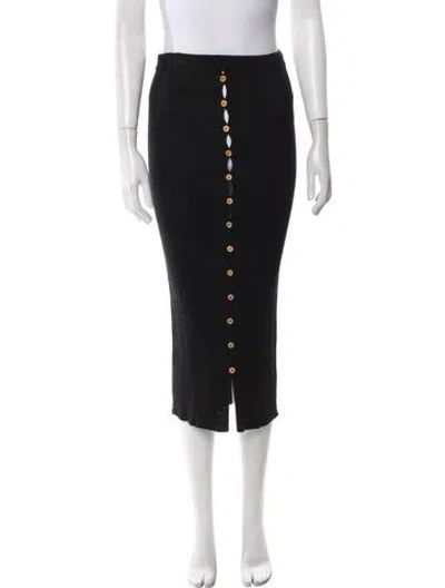 Pre-owned Baserange Midi Length Skirt In Black