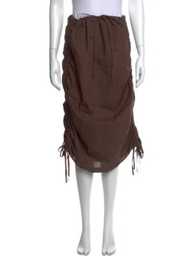 Pre-owned Baserange Midi Length Skirt In Brown