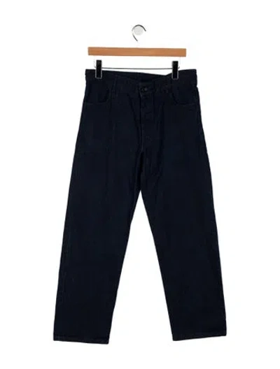 Pre-owned Baserange Mid-rise Straight Leg Jeans In Blue