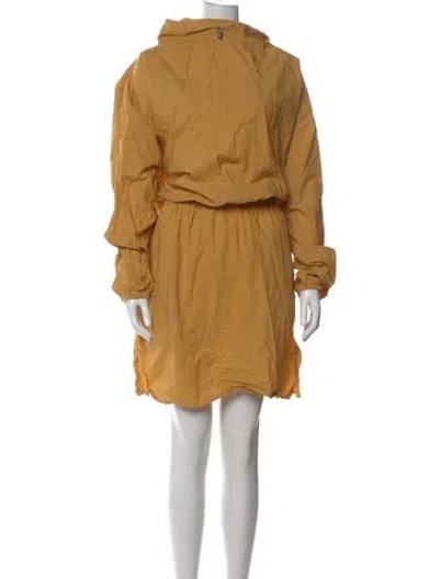Pre-owned Baserange Mock Neck Midi Length Dress In Yellow