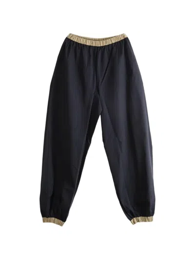 Baserange Moy Elasticated-waist Trousers In Black
