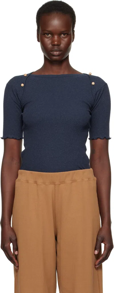 Baserange Navy Disc T-shirt In Ampera Blue