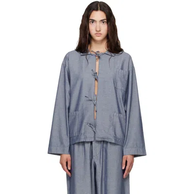 Baserange Navy Limber Shirt In Dark Denim