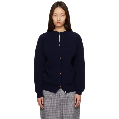 Baserange Navy Mea Cardigan In Blue