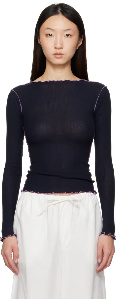 Baserange Navy Vein Long Sleeve T-shirt