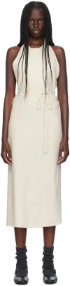 Baserange Off-white Apron Midi Dress In Off White