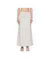 Baserange Off-white & Blue Arthur Denim Maxi Skirt In Gray