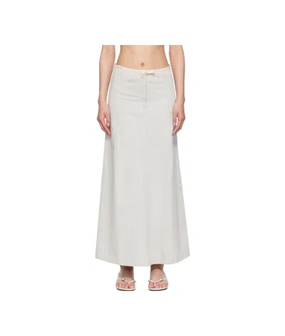 BASERANGE OFF-WHITE  BLUE ARTHUR DENIM MAXI SKIRT