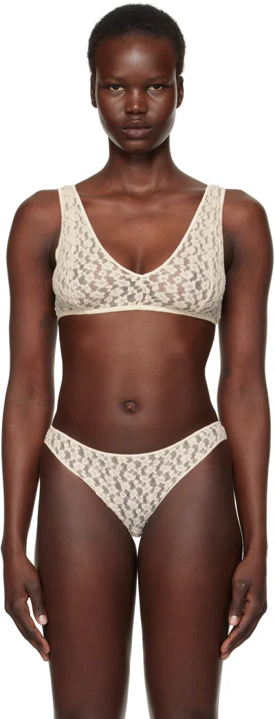 Baserange Off-white Crescent Bra In Undyed