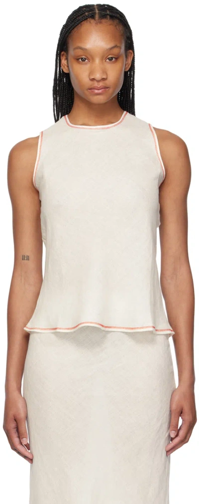 Baserange Off-white Dydine Tank Top In Undyed