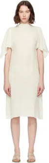 Baserange Off-white Folio Midi Dress In White