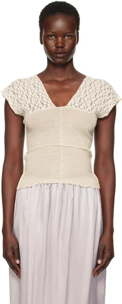 Baserange Off-white Nehru Tank Top In Undyed