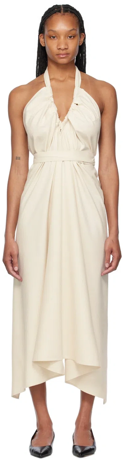 Baserange Off-white Node Maxi Dress In Undyed