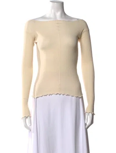 Pre-owned Baserange Off-the-shoulder Long Sleeve Top In Neutrals