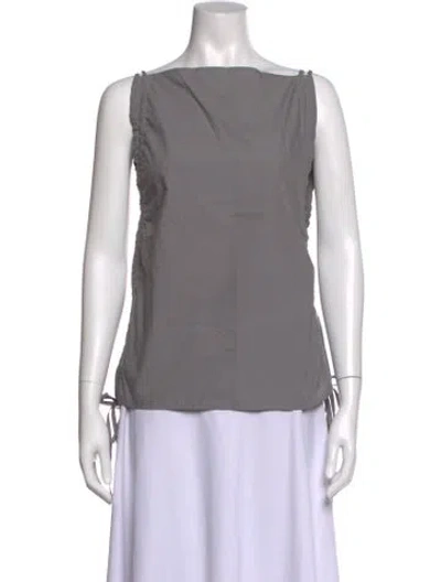 Pre-owned Baserange Off-the-shoulder Sleeveless Top W/ Tags In Grey