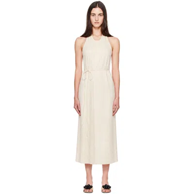 Baserange Off-white Apron Midi Dress In Off White
