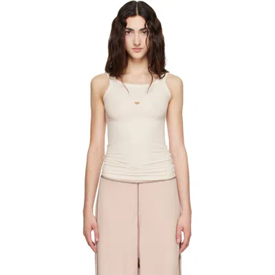 Baserange Off-white Heart Tank Top In Neutral