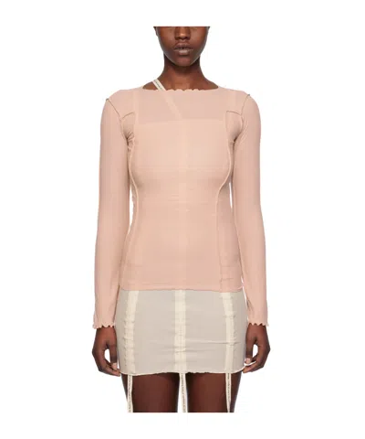 Baserange Omato Exposed-seam T-shirt In Pink