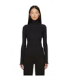 Baserange Omato Cotton-blend Turtleneck Top In Black