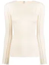 Baserange Fine-ribbed Long-sleeved T-shirt In White