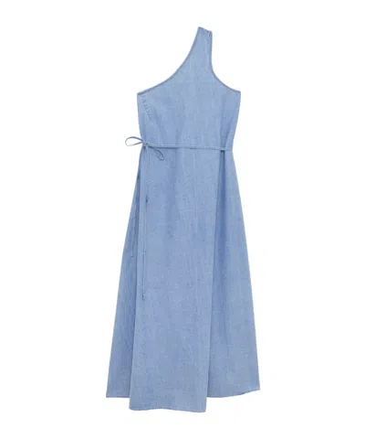 Baserange One-shoulder Dress In Blue