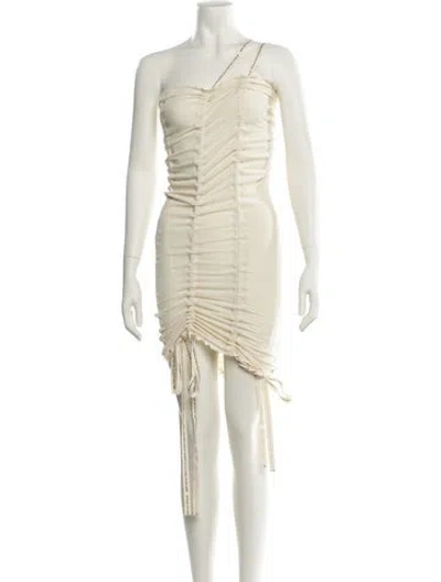 Pre-owned Baserange One-shoulder Mini Dress W/ Tags In Neutral