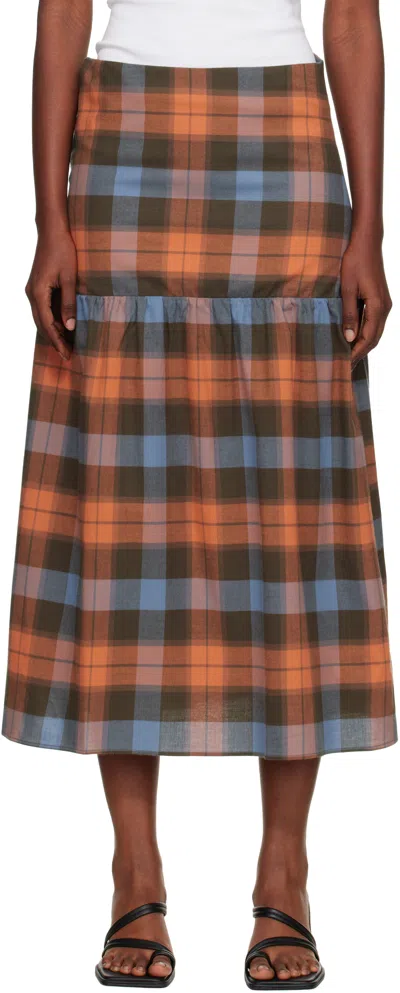Baserange Orange & Blue Garlin Maxi Skirt