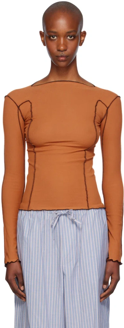 Baserange Orange Omato T-shirt In Dre Orange (black)
