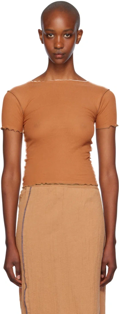 Baserange Orange Vein T-shirt In Dre Orange (green)
