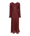 Baserange Midikleid Aus Bio-leinen In Red