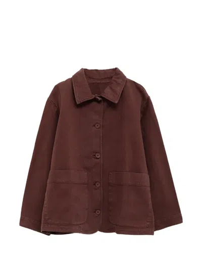 Baserange Osi Button-up Denim Jacket In Brown