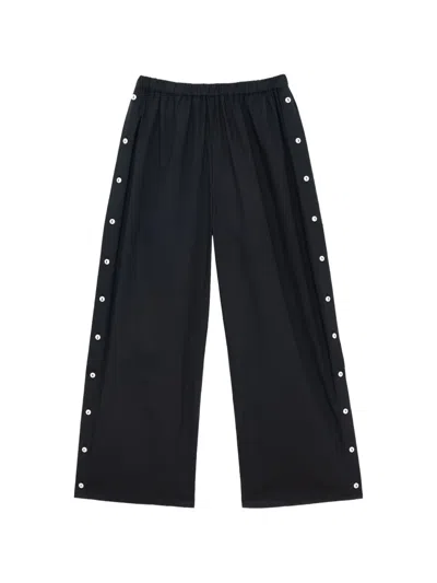 Baserange Part Button-down Trousers In Black