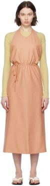 Baserange Pink Apron Midi Dress In Sid Pink