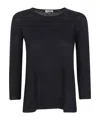 Baserange Plain Jersey Long-sleeved T-shirt In Black