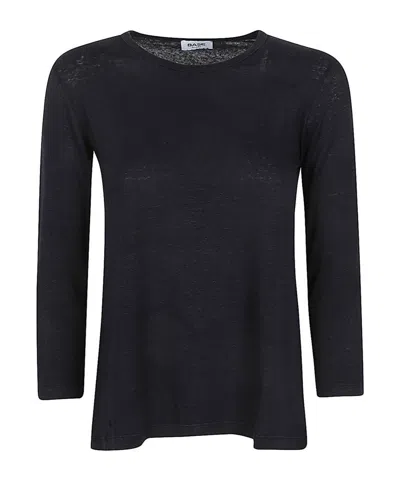 Baserange Plain Jersey Long-sleeved T-shirt In Black