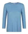 Baserange Base Linen Jersey Long Sleeve T-shirt In Blue